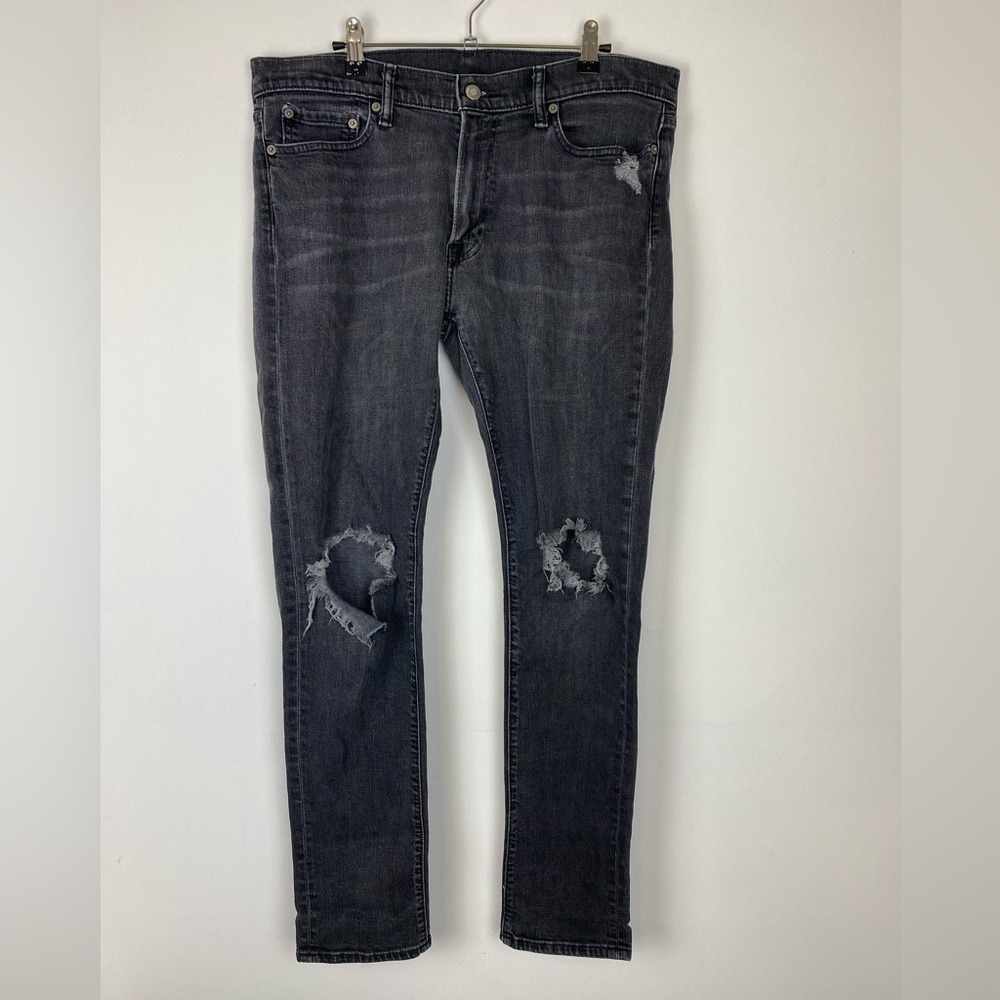 Abercrombie & Fitch Men's Felix Super Slim Stretch Black Denim Jeans Sz 34x32
